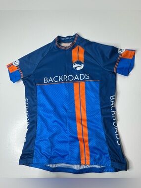 Garneau and Backroads Blue & Orange Cycling Jersey